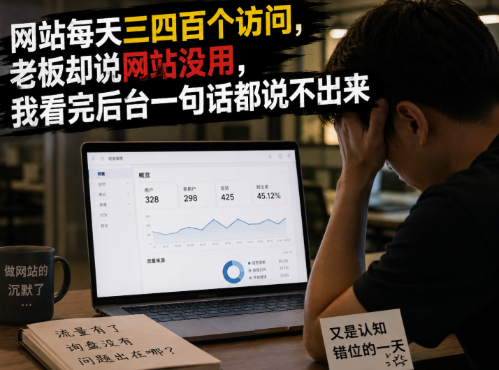 网站每天三四百个访问,老板却说网站没用,我看完后台一句话都说不出来 网站每天三四百个访问,老板却说网站没用,我看完后台一句话都说不出来