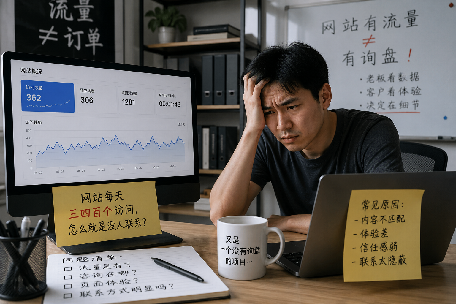 网站每天三四百个访问,怎么就是没人联系 网站每天三四百个访问,怎么就是没人联系