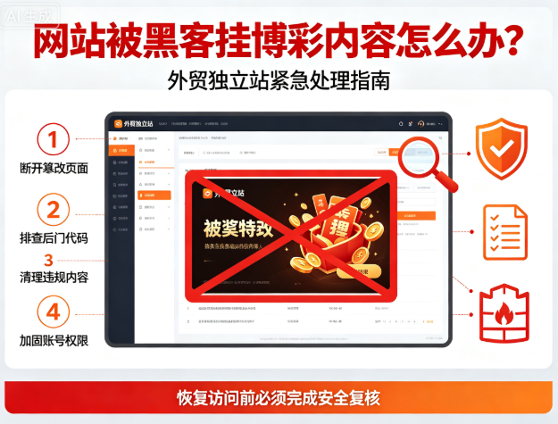 网站被黑客挂博彩内容怎么办?外贸独立站紧急处理指南 网站被黑客挂博彩内容怎么办?外贸独立站紧急处理指南