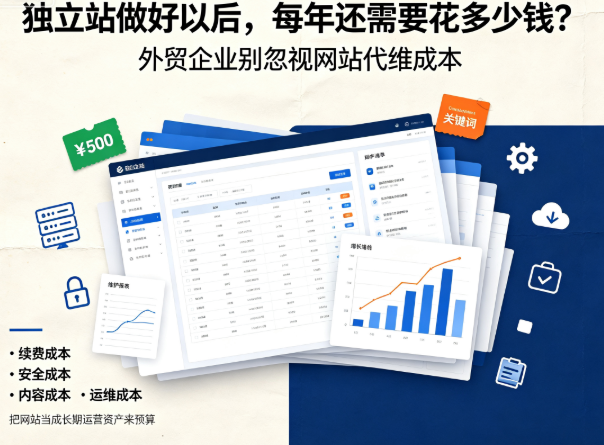 独立站做好以后，每年还需要花多少钱？外贸企业别忽视网站代维成本