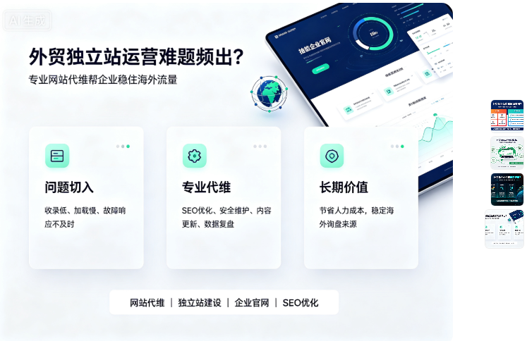 外贸独立站运营难题频出？专业网站代维帮企业稳住海外流量