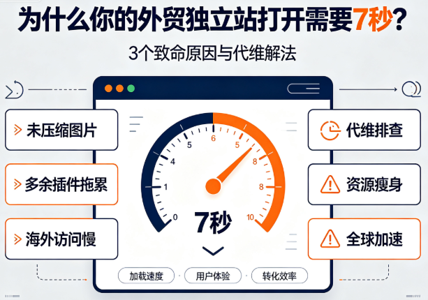 为什么你的外贸独立站打开需要7秒？3个致命原因与代维解法