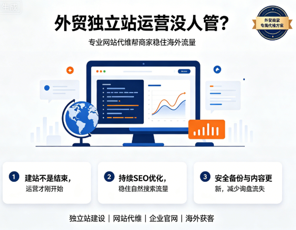 外贸独立站运营没人管？专业网站代维帮商家稳住海外流量