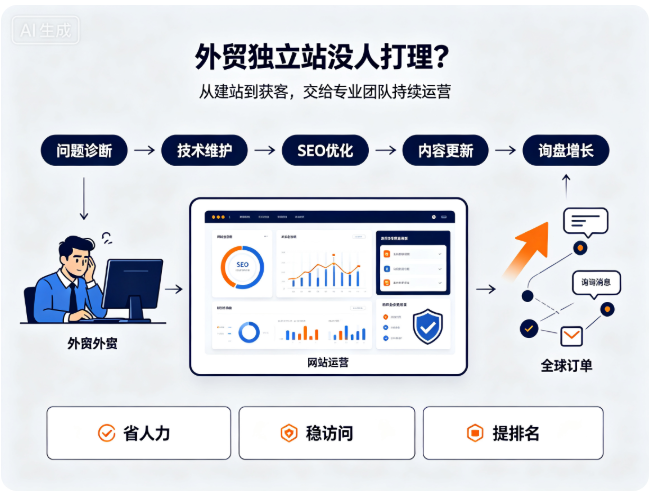 外贸独立站没人打理？专业网站代维解决跨境商家运营难题